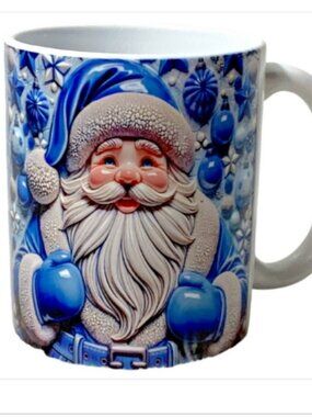 3D Ceramic Santa Claus Christmas Mug, 11 ounces